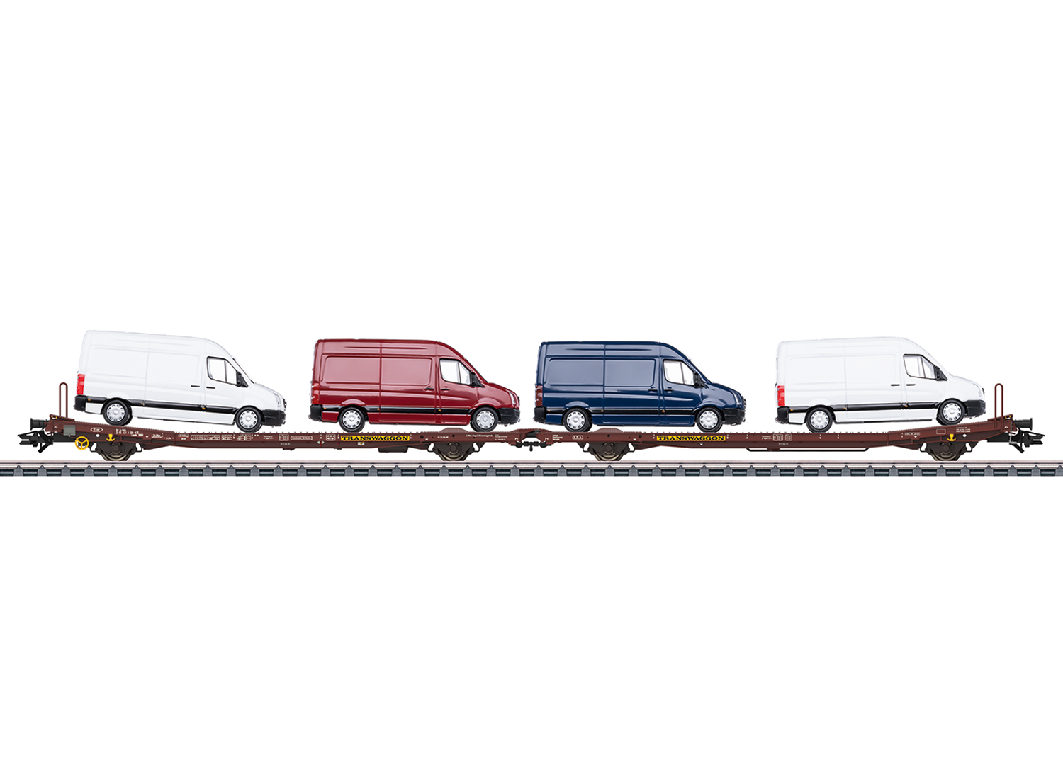 Märklin 47430 Flachwagen-Paar Laads 800B mit 4 VW Crafter, DB AG, Ep.V, Spur H0